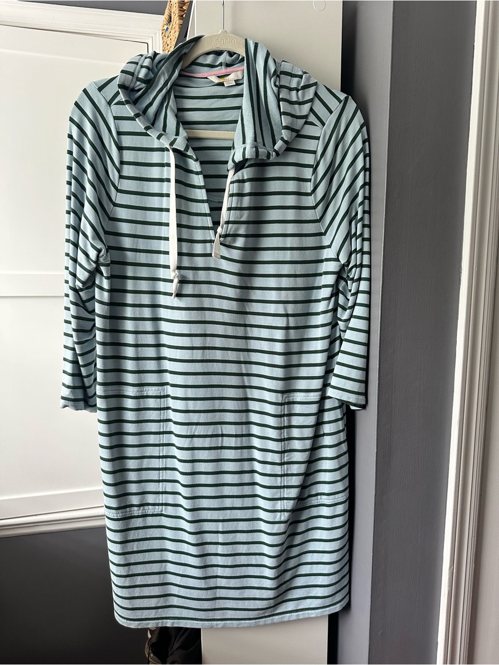 Boden Mint Green and Dark Green Striped Swim Coverup